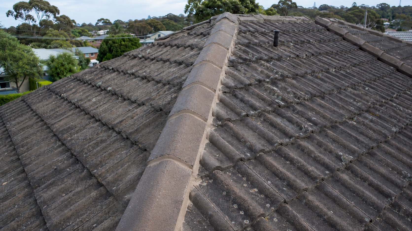 Tile roof after repair