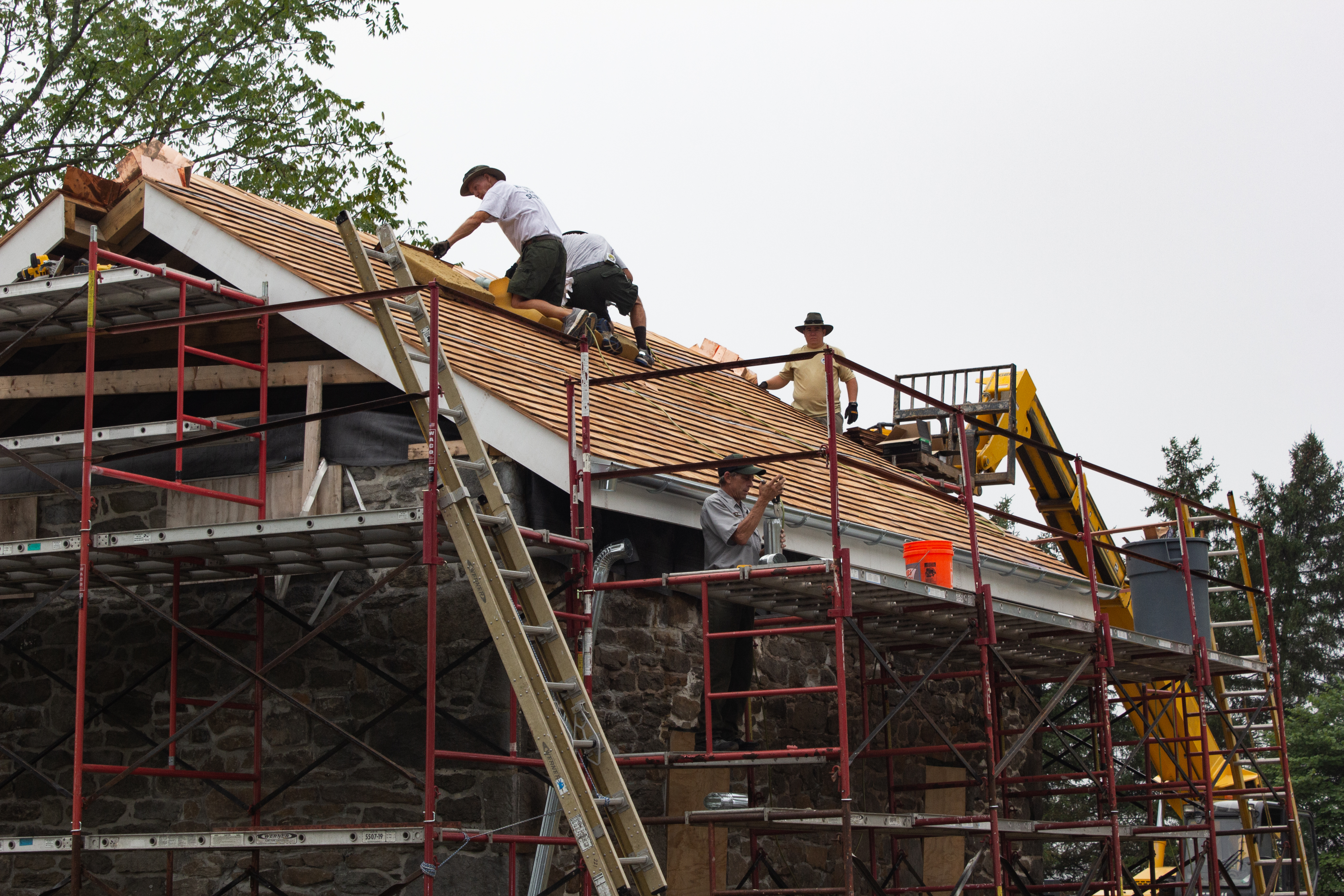 Roofing work in progress